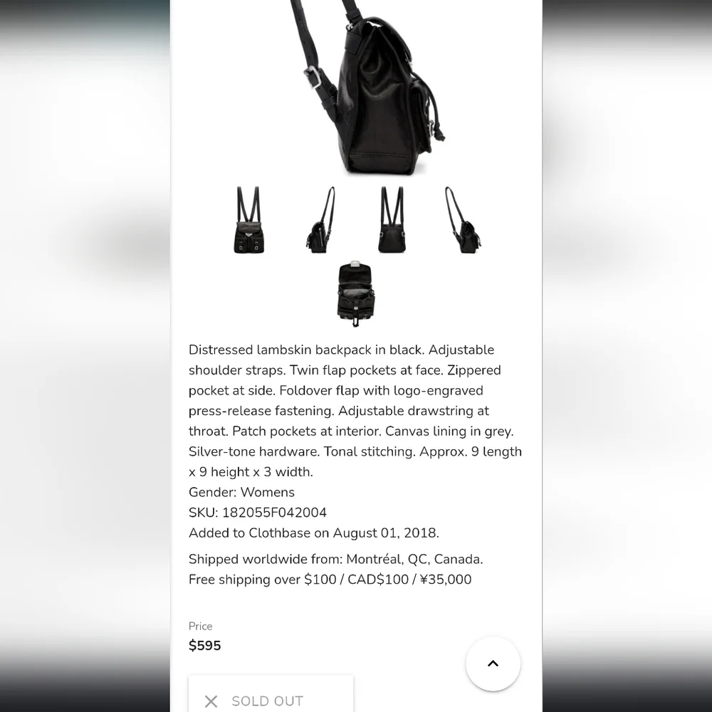 Rag & Bone Black Leather Field Backpack - Picture 4 of 4